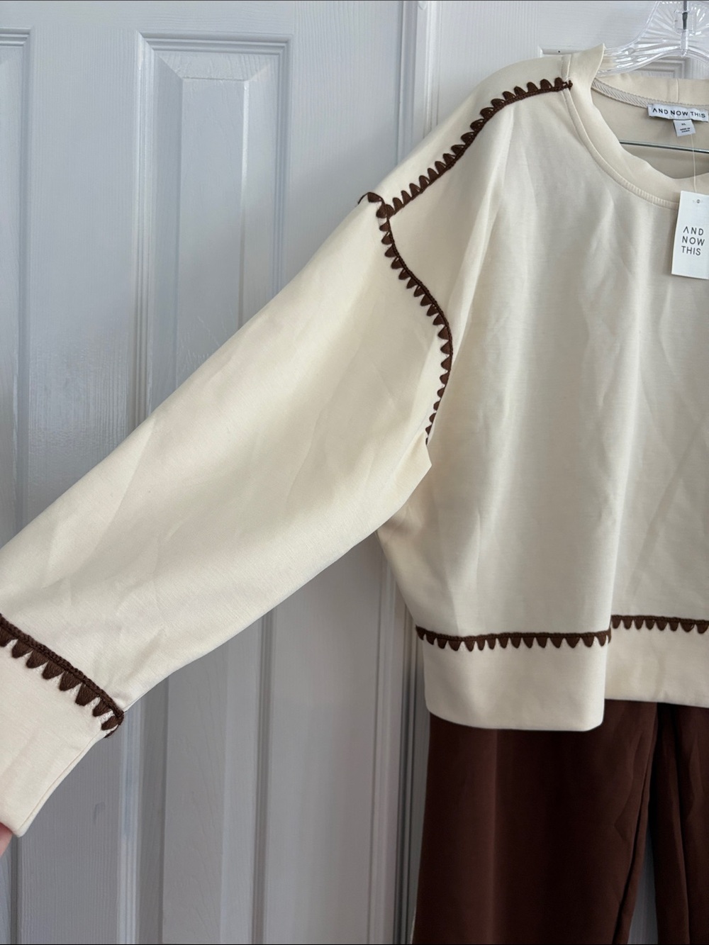And Now This blanket stitch soft touch Western Athleisure Sweatshirt Set XL NWT - Picture 6 of 10